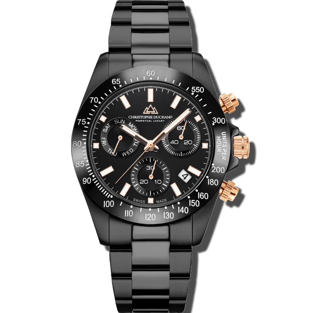 Grand Mont Ceramic - Black Dial with Black Stainless Steel Strap