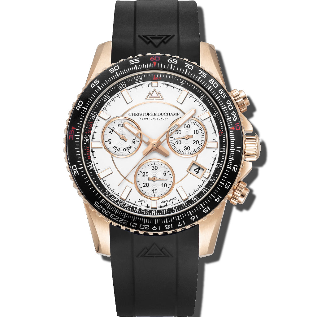 Velocite V2 - White Dial & FKM Rubber Strap – Christophe Duchamp