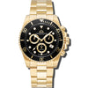 Marine Chrono - Black Dial with Gold Stainless Steel Strap