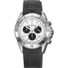 Stratos - White Dial with Silver Stainless Steel Strap & Black Rubber Strap
