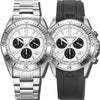 Stratos - White Dial with Silver Stainless Steel Strap & Black Rubber Strap