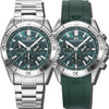 Stratos - Green Dial with Silver Stainless Steel Strap & Green Rubber Strap