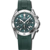 Stratos - Green Dial with Silver Stainless Steel Strap & Green Rubber Strap