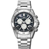 Stratos - Black Dial with Silver Stainless Steel Strap & Black Rubber Strap