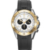 Stratos - White Dial with Silver & Gold Stainless Steel Strap & Black Rubber Strap