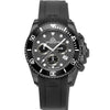 Marine Chrono Rubber - Black Dial with Black Case, Black Bezel and Black Rubber Strap