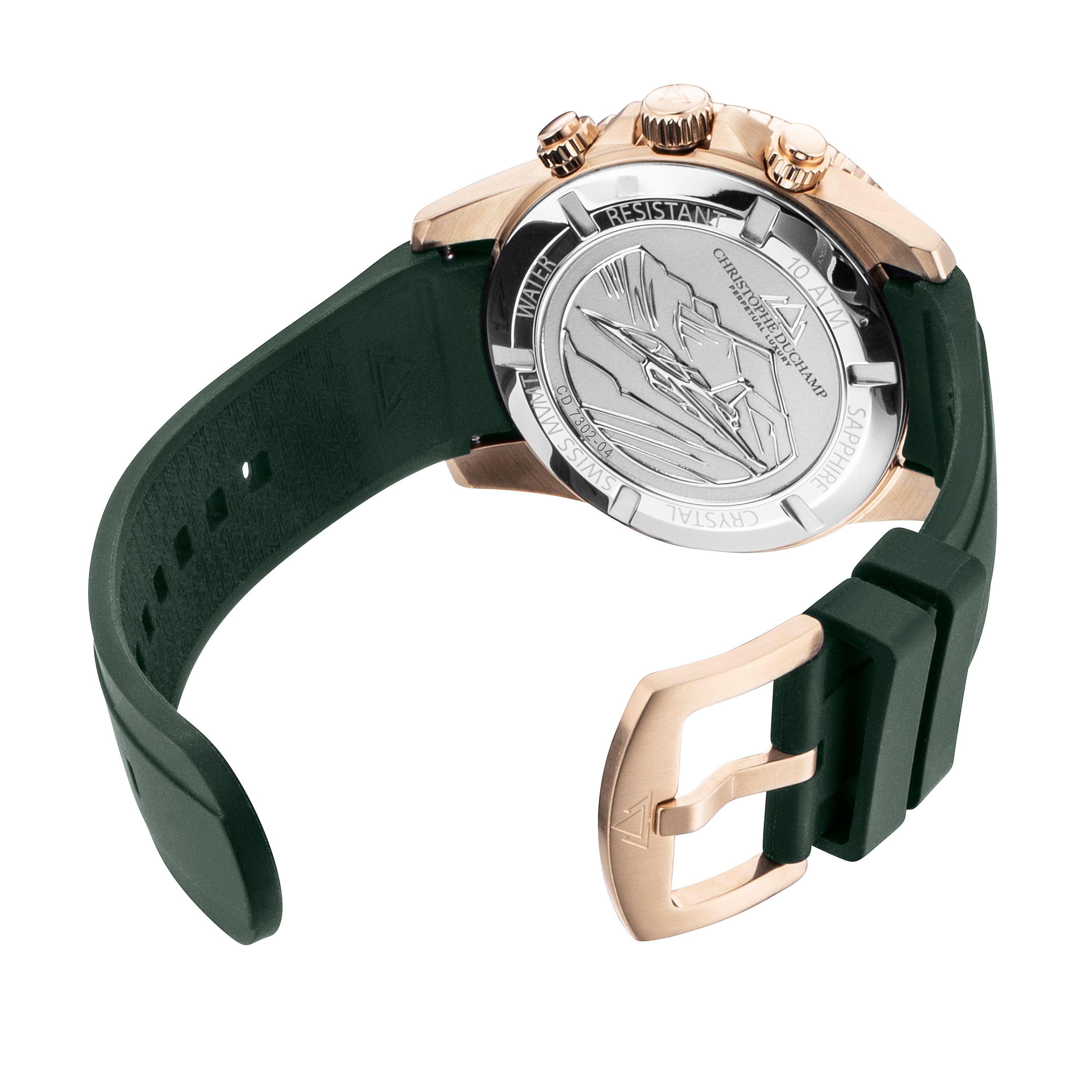 Velocite V2 - Green Dial with Rose Gold Case and Green Rubber