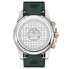 Marine Chrono II - Green Dial with Silver Stainless Steel Bracelet, Rose Gold Detailing and Green FKM Rubber Strap