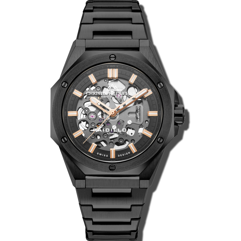Raidillon Skeleton & Silver Dial & Stainless Steel Strap