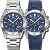 Stratos - Blue Dial with Silver Stainless Steel Strap & Blue Rubber Strap