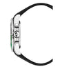 Marine Chrono Rubber - Black Dial with Silver Case, Black & Green Bezel and Black Rubber Strap
