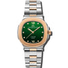 L'envie (Womens) - Green Dial with Rose Gold & Silver Stainless Steel Strap