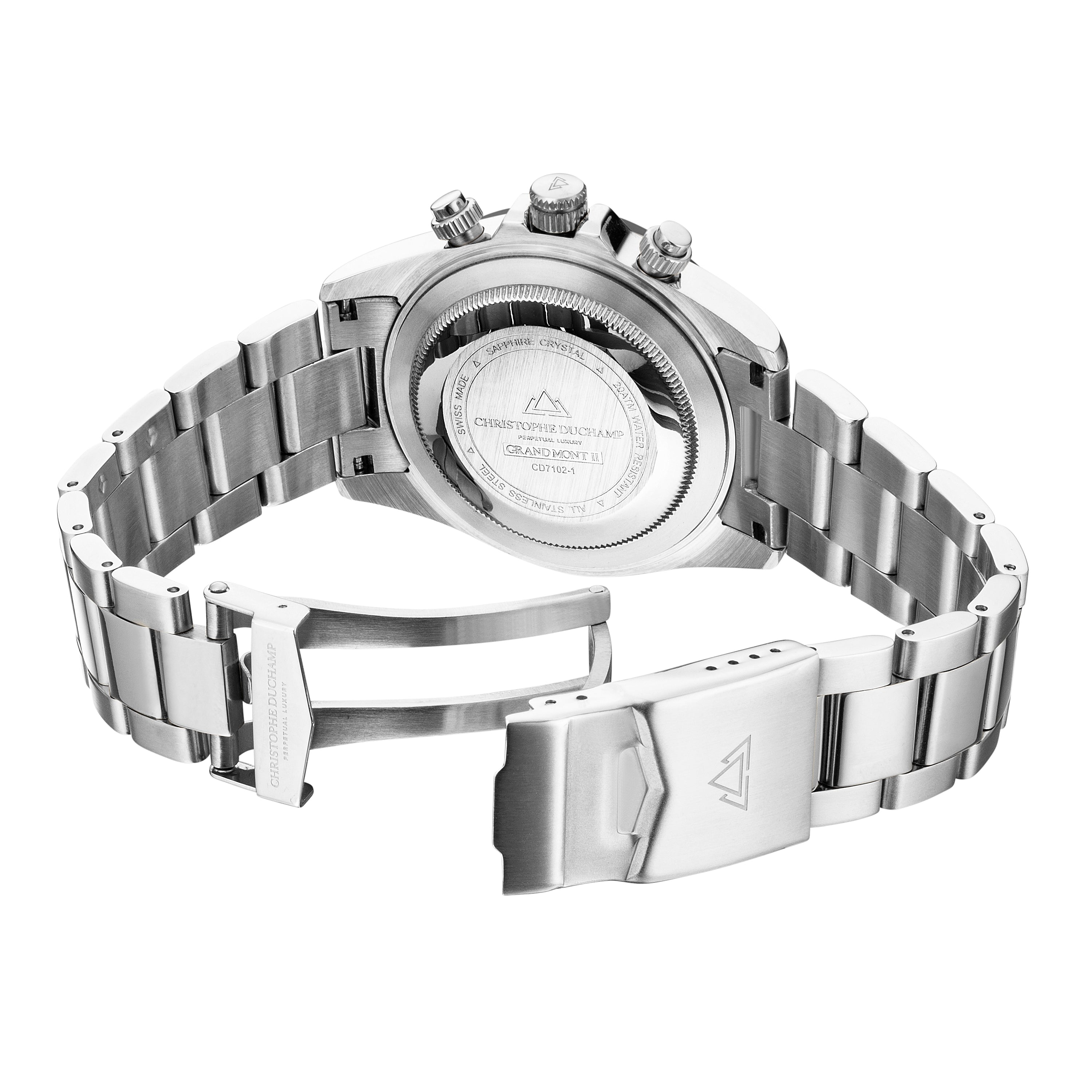 グランテモルデン Grand Mont Ceramic - White Dial with Black Bezel and Silver