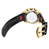 Marine Chrono Rubber - Black Dial with Gold Case, Black Bezel and Black Rubber Strap