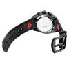 Marine Chrono Rubber - Black Dial with Black Case, Black &Red Bezel and Black Rubber Strap