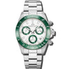 Grand Mont Ceramic - White Dial with Green Bezel and Silver Stainless Steel Strap