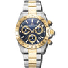 Grand Mont Ceramic - Blue Dial with Gold & Silver Stainless Steel Strap