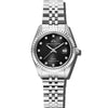 Élysées - Black Dial with Silver Stainless Steel Strap