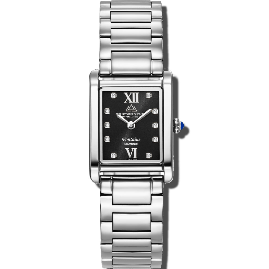 Fontaine - Black Dial & 316L Stainless Steel Strap
