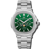 L'envie Moonphase - Green Dial with Silver Stainless Steel Strap