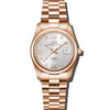 Lugano - Silver Dial with Rose Gold Stainless Steel Strap