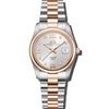 Lugano - Silver Dial with Rose Gold & Silver Stainless Steel Strap