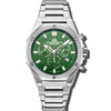 Raidillon Chrono - Green Dial with Silver Stainless Steel Strap