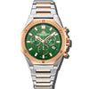Raidillon Chrono - Green Dial with Rose Gold & Silver Stainless Steel Strap