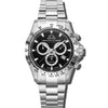 Grand Mont - Black Dial with Silver Stainless Steel Strap