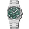 Attitude Chrono - Green Dial with Silver Case and Silver  Stainless Steel Strap