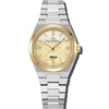 Attitude Double Diamond - Champagne Dial with Silver & Gold Case and Silver Stainless Steel Strap