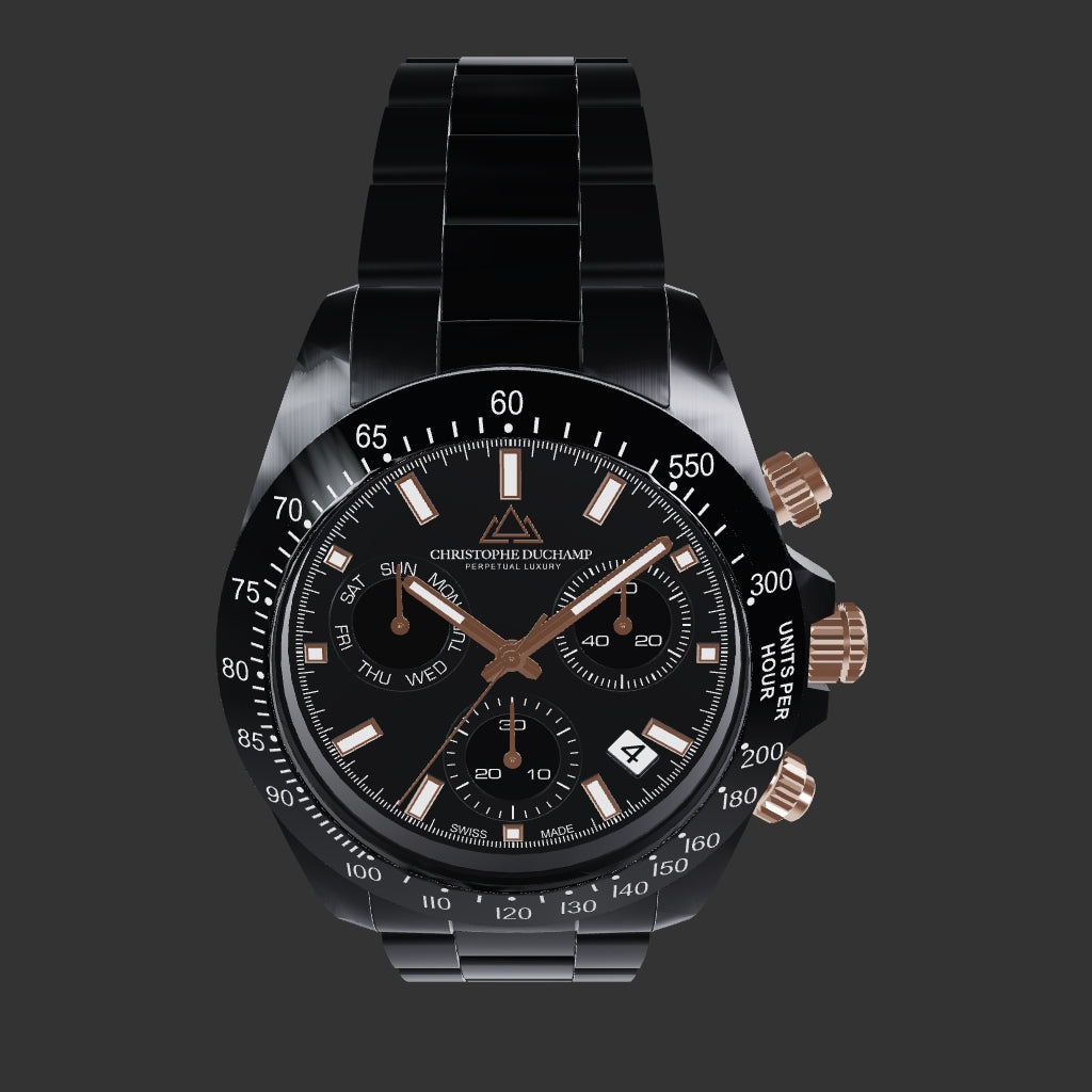 Grand Mont Ceramic - Black Dial & 316L Stainless Steel Strap
